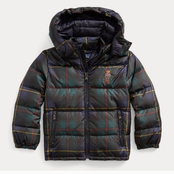 Polo Ralph Lauren Other - Polo Ralph Lauren Polo Bear Water-Repellent 650 Duck Down Tartan Puffer Jacket